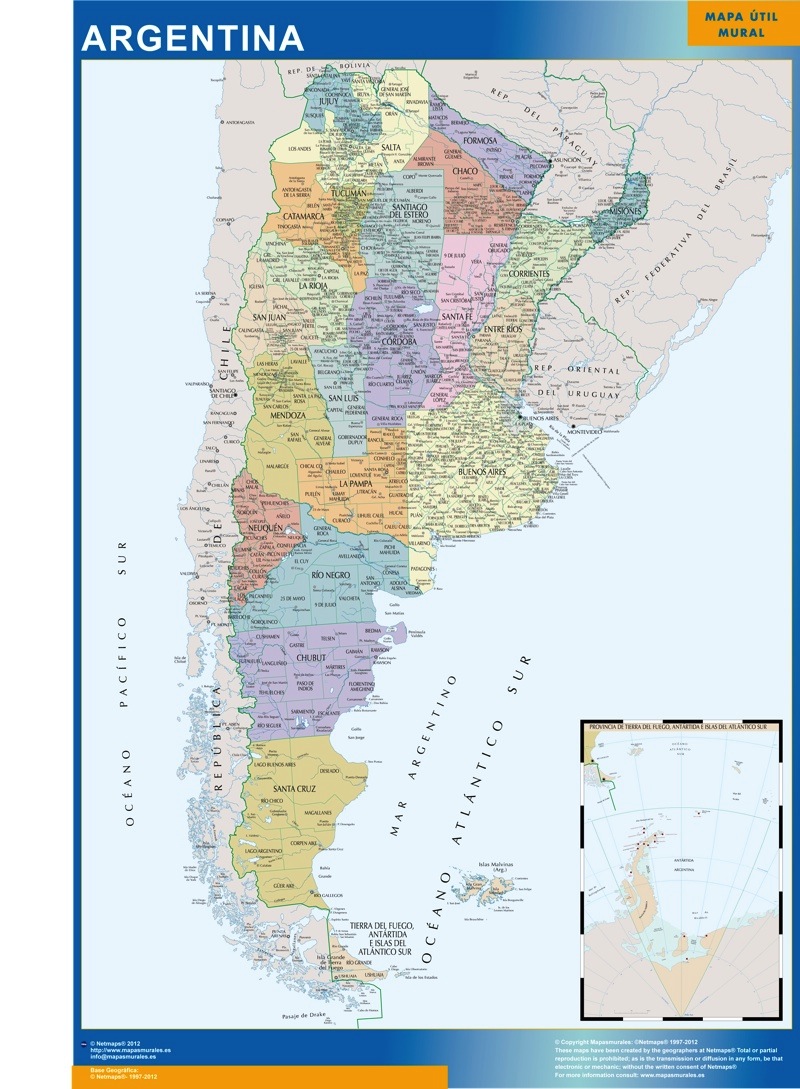 Argentina karta | Väggkartor
