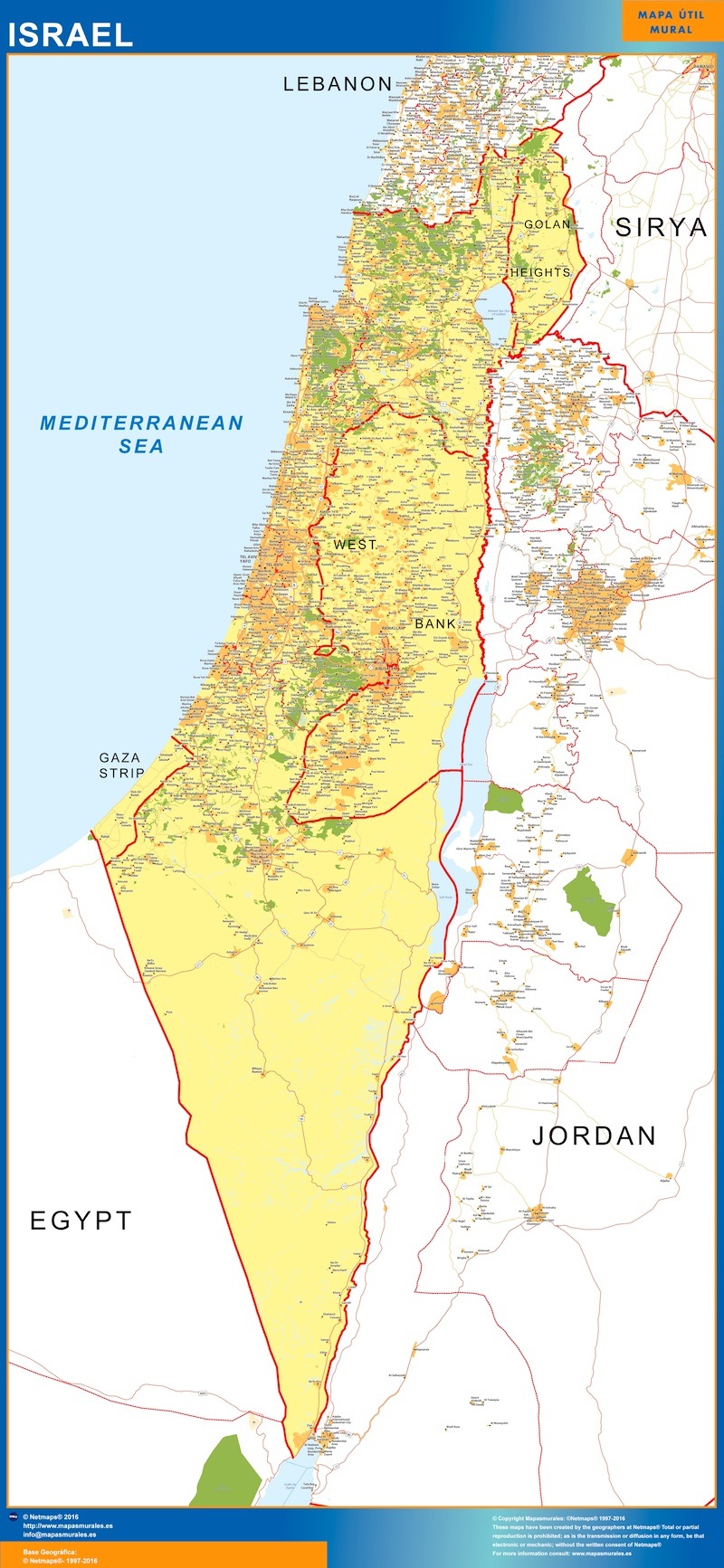 Israel karta | Väggkartor