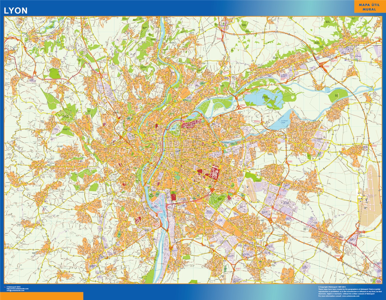 karta över Lyon Frankrike | Väggkartor