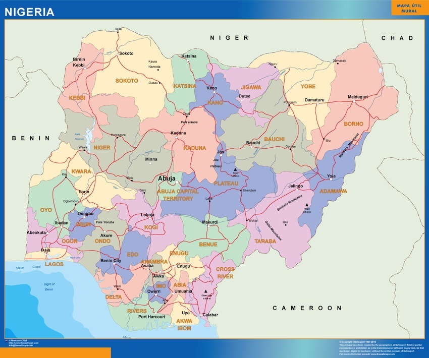 Nigeria karta | Väggkartor