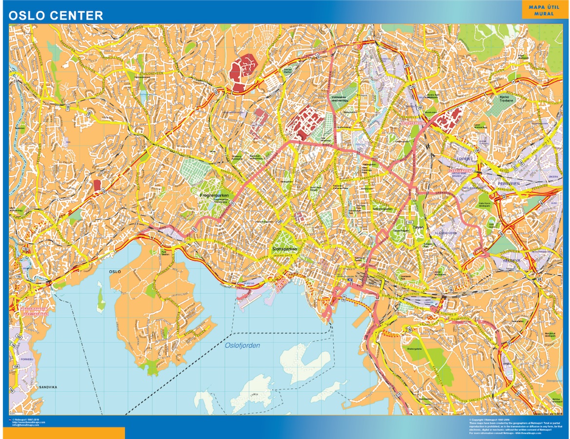 Oslo downtown karta | Väggkartor