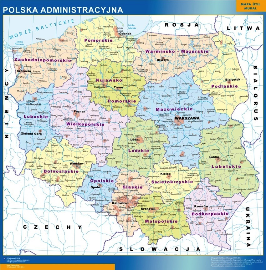 Polen karta | Väggkartor
