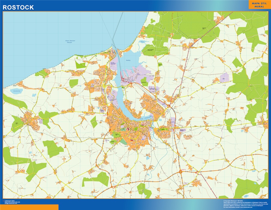 Rostock karta i Tyskland | Väggkartor