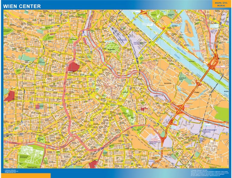 Wien downtown karta | Väggkartor