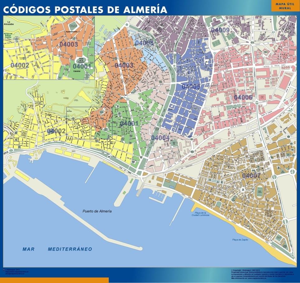 Postnummer Almeria karta | Väggkartor